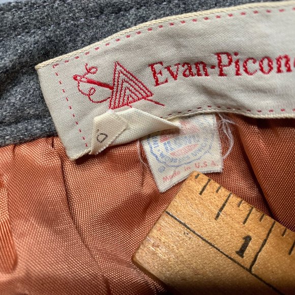 Evan Picone Saks Fifth Avenue Skirt Gray Wool 12 Union Made in USA midi - Picture 6 of 12